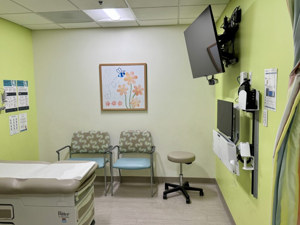 One of the exam rooms at CHOC Primary Care Clinic, Orange